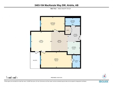 Floor plan for 2 beds, 2 baths, 974 sqft